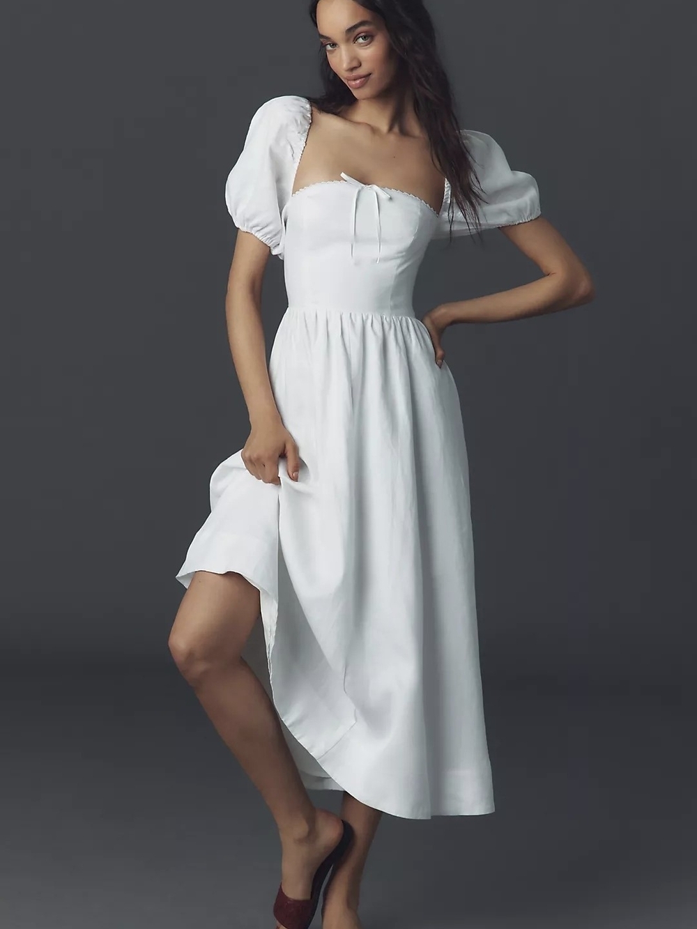 NWT Reformation Marella Puff Sleeve
Linen Dress Size 6